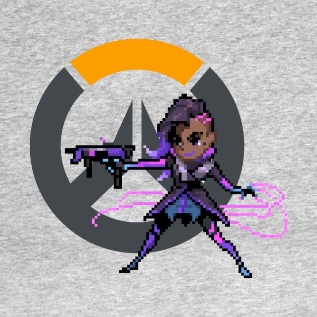 Overwatch - 16-Bit Sombra W/ Logo by wyckedguitarist